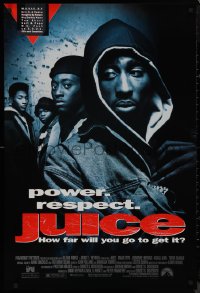 9k0843 JUICE 1sh 1992 Ernest R. Dickerson directed, Omar Epps, Tupac Shakur w/gun!