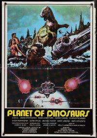 9k0253 PLANET OF DINOSAURS Lebanese 1978 X-Wings & Millennium Falcon art from Star Wars by Aller!
