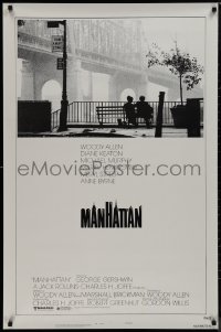 9k0884 MANHATTAN style B 1sh R1980s Woody Allen & Diane Keaton in New York City by bridge!