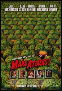 9k0887 MARS ATTACKS! int'l advance 1sh 1996 directed by Tim Burton, great image of brainy aliens!