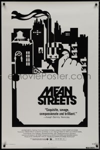 9k0894 MEAN STREETS 1sh 1973 Scorsese, Robert De Niro, Keitel, alternate black & white artwork!
