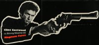 9k0027 MAGNUM FORCE die-cut two-sided 15x37 mobile 1973 Dirty Harry Clint Eastwood w/gun, very rare!