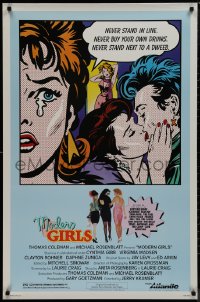 9k0902 MODERN GIRLS 1sh 1986 Cynthia Gibb, Virginia Madsen, Daphne Zuniga, great pop art!