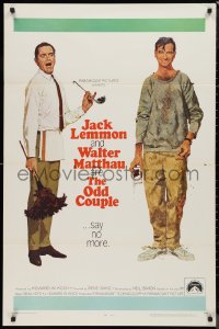 9k0922 ODD COUPLE 1sh 1968 art of best friends Walter Matthau & Jack Lemmon by Robert McGinnis!