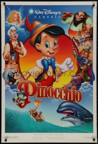 9k0946 PINOCCHIO DS 1sh R1992 Disney classic cartoon about wooden boy who wants to be real!