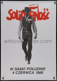 9k0418 SOLIDARNOSC commercial Polish 28x40 1999 Solidarity Party, Gary Cooper in High Noon!