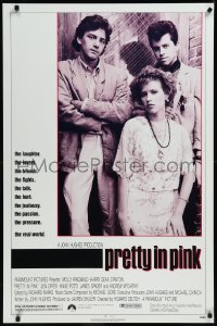 9k0953 PRETTY IN PINK 1sh 1986 great portrait of Molly Ringwald, Andrew McCarthy & Jon Cryer!