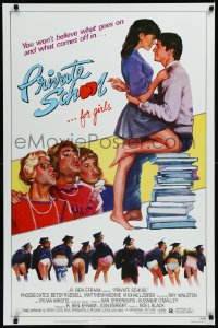 9k0955 PRIVATE SCHOOL 1sh 1983 Cates, Modine, you won't believe what goes on & what comes off!