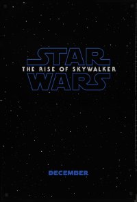9k0980 RISE OF SKYWALKER teaser DS 1sh 2019 Star Wars, title over black & starry background!