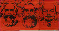 9k0188 KARL MARX/FRIEDRICH ENGELS/VLADIMIR LENIN Russian 46x88 1970s different art of the leaders!