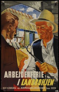 9k0375 ARBEJDERFERIE I LANDBOHJEM 24x39 Danish special poster 1941 Henry Thelander art!