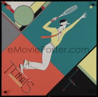 9k0365 CHARLES LEPAS 26x26 French art print 1992 wonderful, colorful tennis modern art!