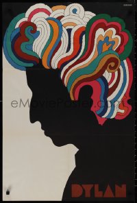 9k0200 DYLAN 22x33 record album insert poster 1967 colorful silhouette art of Bob by Milton Glaser!
