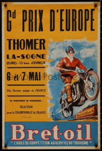 9k1258 GD PRIX D'EUROPE 16x24 French special poster 1961 person riding a motorcycle by Steenhoute!