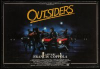 9k1267 OUTSIDERS 15x22 special poster 1982 Coppola, S.E. Hinton, Howell, Dillon, Trebern art!