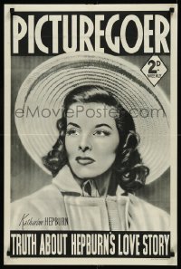 9k0285 PICTUREGOER 20x30 English advertising poster 1938 Truth About Katharine Hepburn's Love Story!