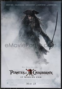 9k1268 PIRATES OF THE CARIBBEAN: AT WORLD'S END 2-sided 19x27 special poster 2007 Johnny Depp & cast