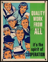 9k1173 QUALITY WORK FROM ALL 17x22 motivational poster 1960s Elliott Service Company!