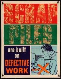 9k1174 SCRAP PILES ARE BUILT ON DEFECTIVE WORK 17x22 motivational poster 1960s Elliott Service Company!