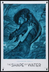 9k0229 SHAPE OF WATER heavy stock 27x40 special poster 2017 Guillermo del Toro, best James Jean art!