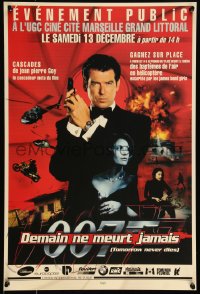 9k1275 TOMORROW NEVER DIES advance 16x24 French special poster 1997 Brosnan as James Bond!