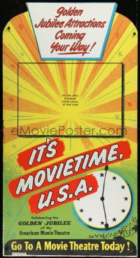 9k0023 IT'S MOVIETIME, U.S.A. 32x60 standee 1952 Golden Jubilee of American Movie Theatre, rare!