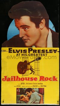 9k0024 JAILHOUSE ROCK die-cut 33x59 standee 1957 Bradshaw Crandell art of Elvis Presley, ultra rare!