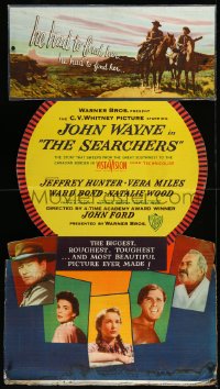 9k0018 SEARCHERS die-cut 33x58 standee 1956 John Wayne in Monument Valley + cast insets, ultra rare!