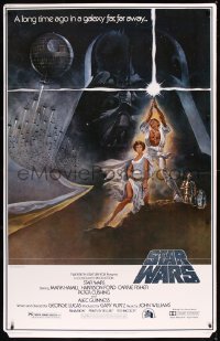 9k0028 STAR WARS 38x60 video standee R1982 George Lucas sci-fi epic, art by Tom Jung, very rare!