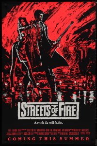 9k1055 STREETS OF FIRE advance 1sh 1984 Walter Hill, Riehm pink dayglo art, a rock & roll fable!
