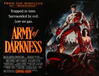 9k0084 ARMY OF DARKNESS subway poster 1993 Sam Raimi, art of Bruce Campbell w/ chainsaw hand, rare!