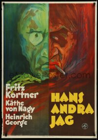 9k0113 DER ANDERE Swedish 1930 best DG art of Fritz Kortner's split personality, ultra rare!