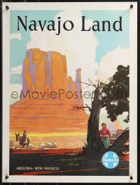 9k1215 SANTA FE ARIZONA - NEW MEXICO 18x24 travel poster 1940s Elms, Monument Valley, ultra rare!
