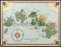 9k1220 UNITED AIR LINES OUR LITTLE CORNER OF THE WORLD 17x22 travel poster 1970s Hawaii!