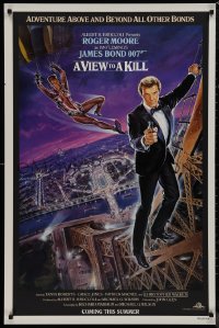 9k1089 VIEW TO A KILL advance 1sh 1985 Moore as James Bond, Jones, purple background art by Goozee!
