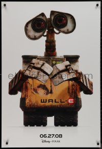 9k1091 WALL-E advance DS 1sh 2008 Walt Disney & Pixar CGI, close-up of star WALL-E!