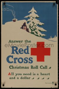 9k0297 ANSWER THE RED CROSS 20x30 WWI war poster 1918 all you need is a heart and a dollar!