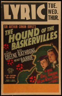 9k0036 HOUND OF THE BASKERVILLES WC 1939 art of Basil Rathbone as Sherlock Holmes, ultra rare!
