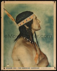 9k0030 VANISHING AMERICAN jumbo WC 1925 profile portrait of Native American Indian Richard Dix, rare!