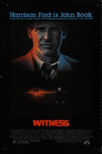 9k1098 WITNESS 1sh 1985 big city cop Harrison Ford in Amish country, directed by Peter Weir!