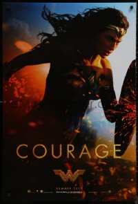 9k1100 WONDER WOMAN teaser DS 1sh 2017 sexiest Gal Gadot in title role/Diana Prince, Courage!