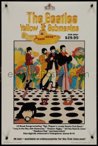 9k1123 YELLOW SUBMARINE 16x24 video poster R1987 psychedelic art, Beatles John, Paul, Ringo & George