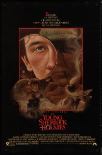 9k1116 YOUNG SHERLOCK HOLMES 1sh 1985 Steven Spielberg, Nicholas Rowe, really cool detective art!