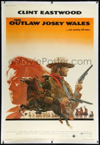 9m0013 OUTLAW JOSEY WALES linen 40x60 1976 Clint Eastwood is an army of one, cool double-fisted artwork!