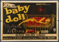 9m0016 BABY DOLL linen Argentinean 39x55 1957 Elia Kazan, art of troubled teen Carroll Baker, rare!