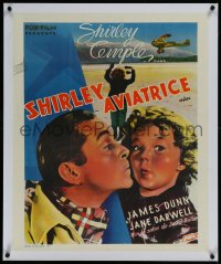 9m0341 BRIGHT EYES linen pre-war Belgian 1934 great c/u of Shirley Temple with puckered lips, rare!
