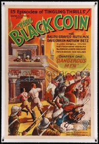 9m0451 BLACK COIN linen chapter 1 1sh 1936 serial, Dangerous Men, federal agents & smugglers, rare!