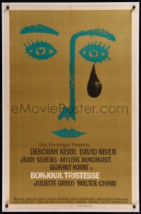 9m0457 BONJOUR TRISTESSE linen 1sh 1958 Saul Bass art of Jean Seberg, directed by Otto Preminger!