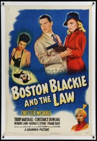 9m0459 BOSTON BLACKIE & THE LAW linen 1sh 1946 Chester Morris, Trudy Marshall, Dowling, rare!