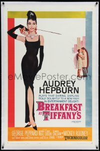 9m0460 BREAKFAST AT TIFFANY'S linen 1sh 1961 classic McGinnis art of sexy elegant Audrey Hepburn!